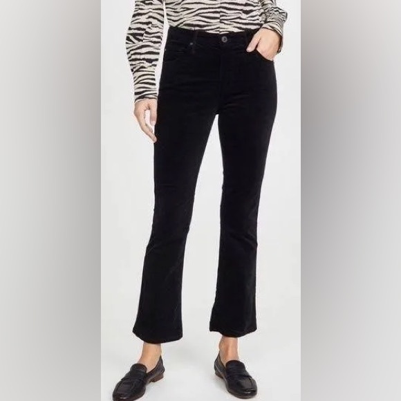 Ag Adriano Goldschmied Pants - AG Jodi Crop high rise flare crop velvet pants.